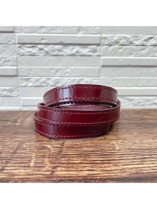 Chanel Enamel Leather Silver Buckle Belt Bordeaux main image 9
